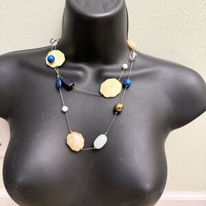 womens Multicolor Beaded Necklace rocks stones natural capsule